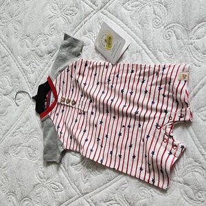 Romper red, white, and blue pattern